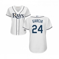 Womens Tampa Bay Rays 24 Avisail Garcia Replica White Home Cool Base Baseball Jersey 