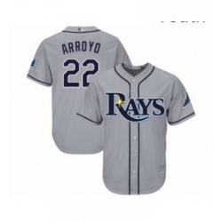 Youth Tampa Bay Rays 22 Christian Arroyo Replica Grey Road Cool Base Baseball Jersey 