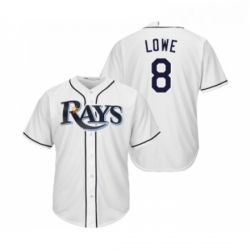 Youth Tampa Bay Rays 8 Brandon Lowe Replica White Home Cool Base Baseball Jersey 