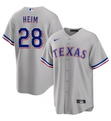 Men Texas Rangers 28 Jonah Heim Grey Cool Base Stitched Baseball Jersey