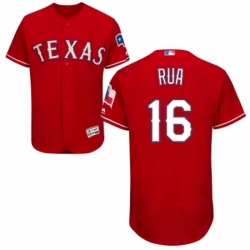 Mens Majestic Texas Rangers 16 Ryan Rua Red Alternate Flex Base Authentic Collection MLB Jersey