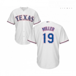 Mens Texas Rangers 19 Shelby Miller Replica White Home Cool Base Baseball Jersey 