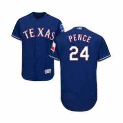 Mens Texas Rangers 24 Hunter Pence Royal Blue Alternate Flex Base Authentic Collection Baseball Jersey