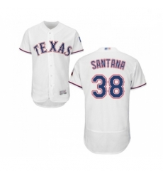 Mens Texas Rangers 38 Danny Santana White Home Flex Base Authentic Collection Baseball Jersey