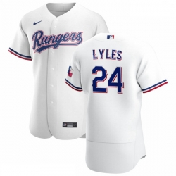 Texas Rangers 24 Jordan Lyles Men Nike White Home 2020 Authentic Player MLB Jersey