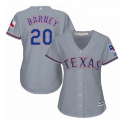 Womens Majestic Texas Rangers 20 Darwin Barney Authentic Grey Road Cool Base MLB Jersey 