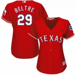 Womens Majestic Texas Rangers 29 Adrian Beltre Replica Red Alternate Cool Base MLB Jersey