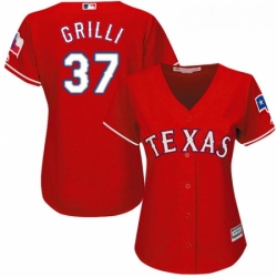 Womens Majestic Texas Rangers 37 Jason Grilli Replica Red Alternate Cool Base MLB Jersey 