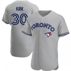 Men Nike Toronto Blue Jays #30 Alejandro Kirk Gray Home Stitched Cool Base Player Jersey