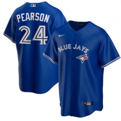 Men Toronto Blue Jays 24 Nate Pearson Royal Cool Base Stitched Jersey