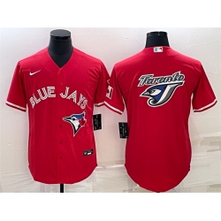 Men Toronto Blue Jays Red Team Big Logo Cool Base Stitched Baseball Jersey