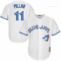 Mens Majestic Toronto Blue Jays 11 Kevin Pillar Authentic White Cooperstown MLB Jersey