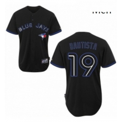 Mens Majestic Toronto Blue Jays 19 Jose Bautista Authentic Black Fashion MLB Jersey