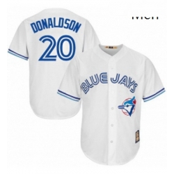 Mens Majestic Toronto Blue Jays 20 Josh Donaldson Replica White Cooperstown MLB Jersey