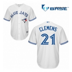 Mens Majestic Toronto Blue Jays 21 Roger Clemens Replica White Home MLB Jersey