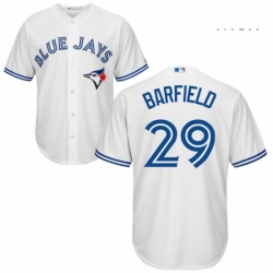 Mens Majestic Toronto Blue Jays 29 Jesse Barfield Replica White Home MLB Jersey 