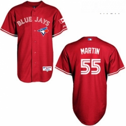 Mens Majestic Toronto Blue Jays 55 Russell Martin Replica Red Canada Day MLB Jersey