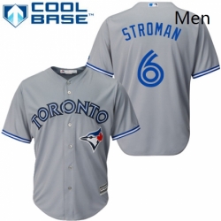 Mens Majestic Toronto Blue Jays 6 Marcus Stroman Replica Grey Road MLB Jersey