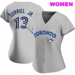 WOMEN'S TORONTO BLUE JAYS #13 LOURDES GURRIEL JR. GRAY ROAD JERSEY