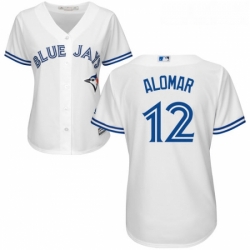 Womens Majestic Toronto Blue Jays 12 Roberto Alomar Replica White Home MLB Jersey