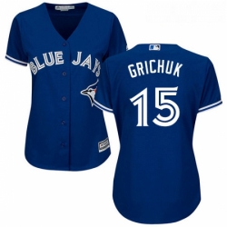 Womens Majestic Toronto Blue Jays 15 Randal Grichuk Authentic Blue Alternate MLB Jersey 