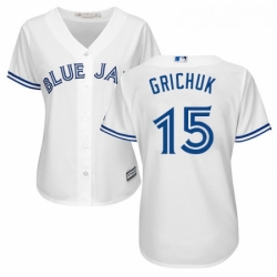 Womens Majestic Toronto Blue Jays 15 Randal Grichuk Replica White Home MLB Jersey 