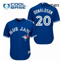 Womens Majestic Toronto Blue Jays 20 Josh Donaldson Replica Blue MLB Jersey