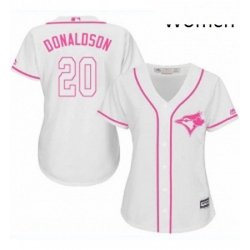 Womens Majestic Toronto Blue Jays 20 Josh Donaldson Replica White Fashion Cool Base MLB Jersey