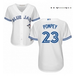 Womens Majestic Toronto Blue Jays 23 Dalton Pompey Authentic White Home MLB Jersey