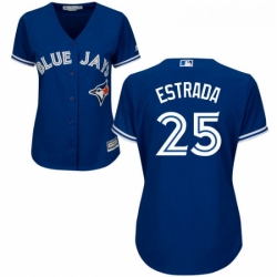 Womens Majestic Toronto Blue Jays 25 Marco Estrada Authentic Blue Alternate MLB Jersey