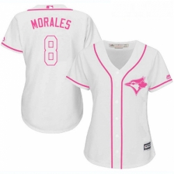 Womens Majestic Toronto Blue Jays 8 Kendrys Morales Authentic White Fashion Cool Base MLB Jersey