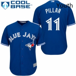 Youth Majestic Toronto Blue Jays 11 Kevin Pillar Replica Blue Alternate MLB Jersey