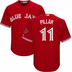 Youth Majestic Toronto Blue Jays 11 Kevin Pillar Replica Scarlet Alternate MLB Jersey