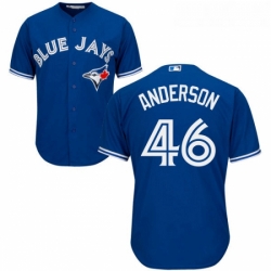 Youth Majestic Toronto Blue Jays 46 Brett Anderson Authentic Blue Alternate MLB Jersey 