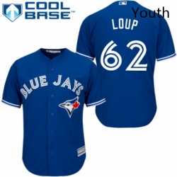 Youth Majestic Toronto Blue Jays 62 Aaron Loup Authentic Blue Alternate MLB Jersey 