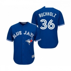 Youth Toronto Blue Jays 36 Clay Buchholz Replica Blue Alternate Baseball Jersey 