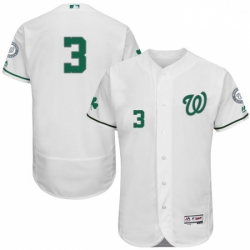 Mens Majestic Washington Nationals 3 Michael Taylor White Celtic Flexbase Authentic Collection MLB Jersey