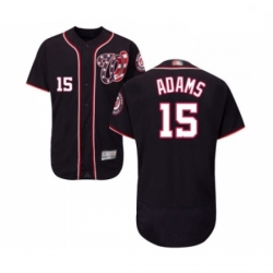 Mens Washington Nationals 15 Matt Adams Navy Blue Alternate Flex Base Authentic Collection Baseball Jersey 