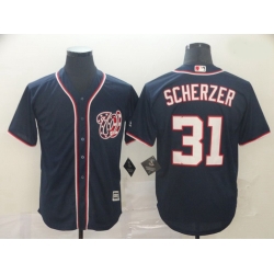 Nationals 31 Max Scherzer Navy Cool Base Jersey