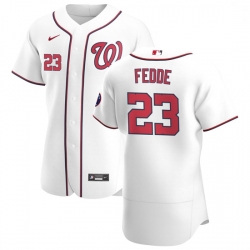 Washington Nationals 23 Erick Fedde Men Nike White Home 2020 Authentic Player MLB Jersey