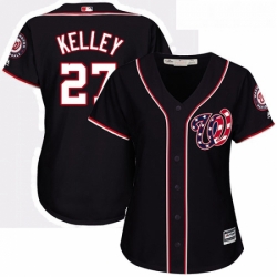 Womens Majestic Washington Nationals 27 Shawn Kelley Authentic Navy Blue Alternate 2 Cool Base MLB Jersey