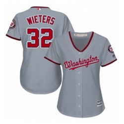 Womens Majestic Washington Nationals 32 Matt Wieters Replica Grey Road Cool Base MLB Jersey