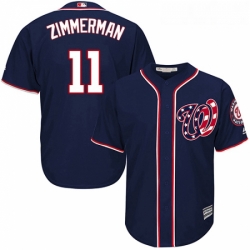 Youth Majestic Washington Nationals 11 Ryan Zimmerman Authentic Navy Blue Alternate 2 Cool Base MLB Jersey