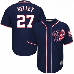 Youth Majestic Washington Nationals 27 Shawn Kelley Replica Navy Blue Alternate 2 Cool Base MLB Jersey