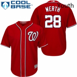 Youth Majestic Washington Nationals 28 Jayson Werth Replica Red Alternate 1 Cool Base MLB Jersey