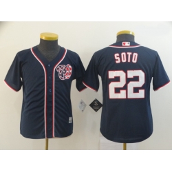 Youth Nationals 22 Juan Soto Navy Cool Base Jersey