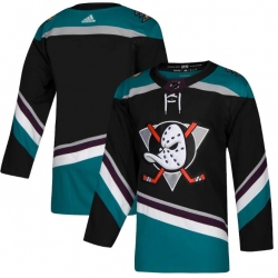 All Size Anaheim Ducks adidas Black Home Authentic Blank Cyan Jersey