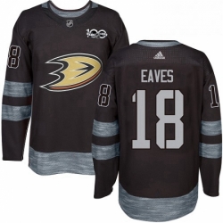 Mens Adidas Anaheim Ducks 18 Patrick Eaves Premier Black 1917 2017 100th Anniversary NHL Jersey 