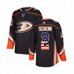 Mens Adidas Anaheim Ducks 2 Luke Schenn Authentic Black USA Flag Fashion NHL Jersey 