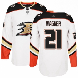 Mens Adidas Anaheim Ducks 21 Chris Wagner Authentic White Away NHL Jersey 